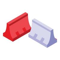 Isometric plastic toy bricks in red and blue vector