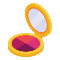 Isometric compact blush makeup illustration vector