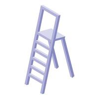 graphic of a minimalistic isometric purple chair on a white background vector