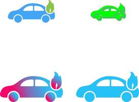 Unique Car on Fire Icon Design vector