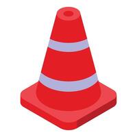 Isometric traffic cone illustration vector