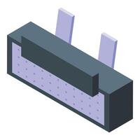 Detailed isometric illustration of a standard hdmi port, ideal for techthemed graphics vector