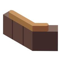 graphic of an isometric chocolate bar with a single bite, ideal for design use vector