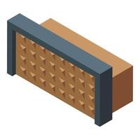 Isometric illustration of wooden bench vector