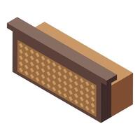 isométrica ilustración de de madera banco vector