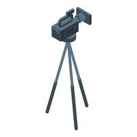 Isometric professional camera on tripod vector