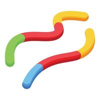 Colorful cartoon boomerangs isolated on white vector