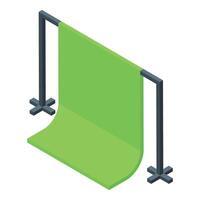Isometric green screen backdrop stand vector