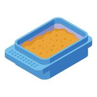 Isometric cat litter box illustration vector