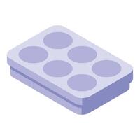 illustration of a purple isometric egg tray, ideal for foodrelated designs vector