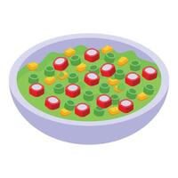 Isometric illustration of a fresh salad plate vector