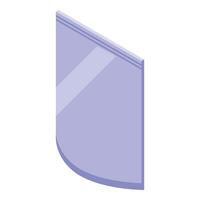 A minimalist isometric illustration of a protective purple shield, ideal for web and app design vector