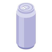 illustration of a purple isometric soda can on a white background vector