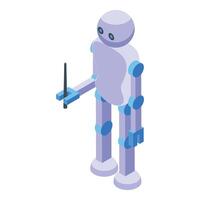 Isometric illustration of a futuristic robot vector