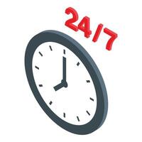 247 clock icon roundtheclock service illustration vector