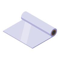 Isometric graphic of a rolled yoga mat, perfect for fitness and wellness themes vector
