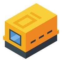 Isometric illustration of a yellow electronic chip vector