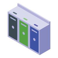 Isometric office file cabinet icon vector