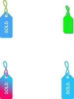 Unique Sold Tag Icon Design vector