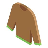 Isometric brown tshirt with green trim vector