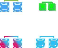Unique Processors Connected Icon Design vector