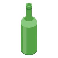 Isometric green glass bottle illustration vector