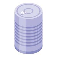 graphic of an isometric purple tin can with a pull tab vector