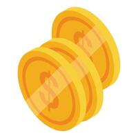 Stacked golden coins illustration vector