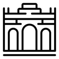 Brussels town hall icon outline . National monument vector