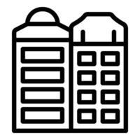 Brussels skyline icon outline . Belgian cityscape vector