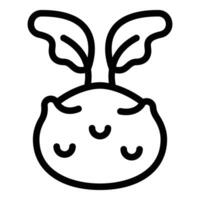 Kohlrabi veggie icon outline . Ripe turnip cabbage vector