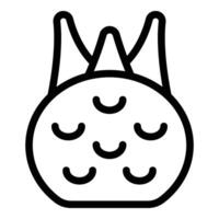 Kohlrabi vegetable icon outline . Farm turnip cabbage vector