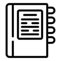 Support documentation icon outline . FAQ information vector