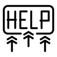 Help center icon outline . FAQ information hub vector