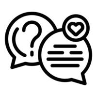 Relationship skills coaching icon outline . Communication ability vector