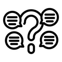 FAQ page icon outline . Frequently asked questions vector