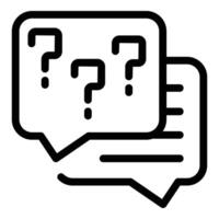 Problem solving page icon outline . FAQ chat support vector