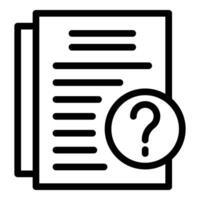 Query resolution page icon outline . Online FAQ forum vector