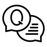 Common support questions icon outline . FAQ portal vector