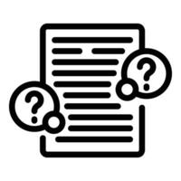 Help page icon outline . FAQ support vector