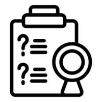FAQ guidance info icon outline . Problem solving resource vector