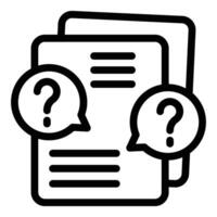 User guide icon outline . FAQ service forum vector