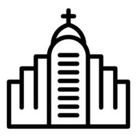 Iceland church icon outline . Nordic cathedral building vector