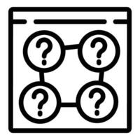 Customer support page icon outline . FAQ resource vector