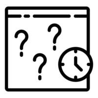 Frequently asked issues icon outline . Problem solving website section vector