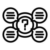 Support page icon outline . Question mark vector