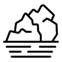 Iceland glacial hiking icon outline . Nordic expedition vector