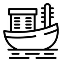 Iceland boat tour icon outline . Nordic cruise vector