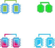 Processors Connected Icon Design vector