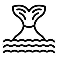 Iceland whale icon outline . Whales watching trip vector